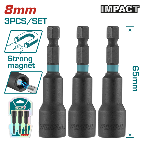 8մմ Պտուտակադարձիչի կցորդիչ 3կտոր TOTAL TAC270831