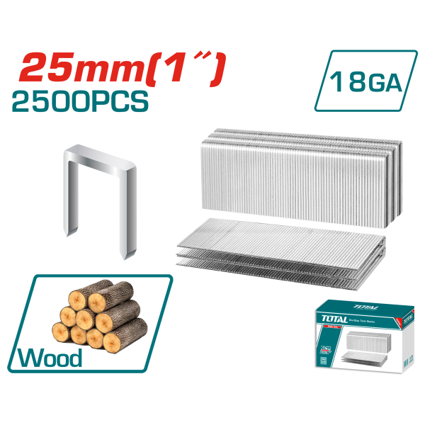 Օդով ստեպլերի մեխեր 25մմ TAC918252