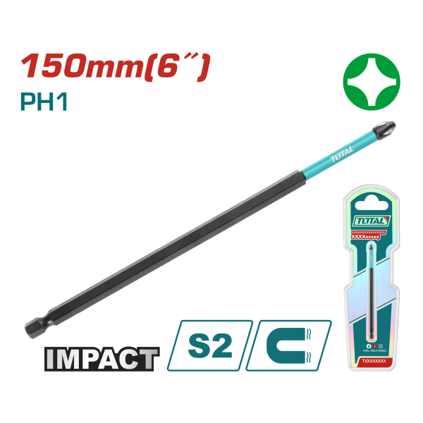 Հարվածային բիթ խաչաձև PH1x150մմ TOTAL TACIM71PH1150