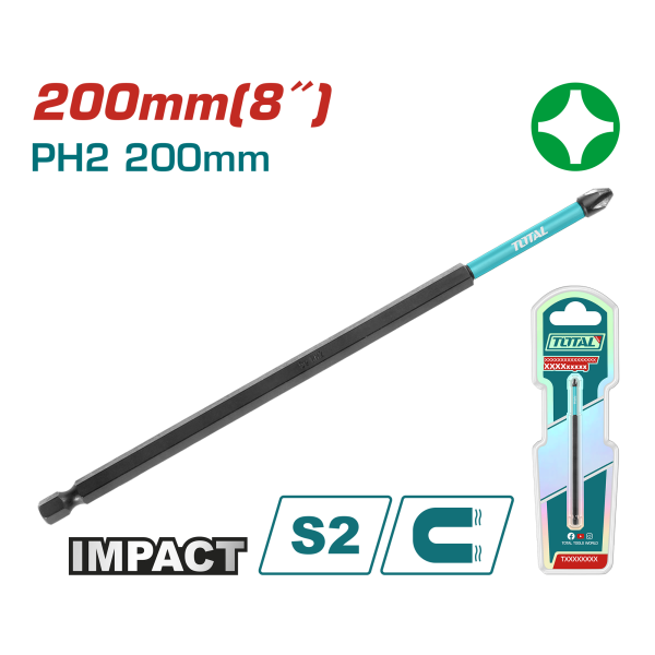 Հարվածային բիթ խաչաձև PH2x200մմ TOTAL TACIM71PH2200