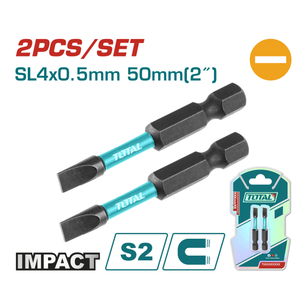 Հարվածային բիթեր տափակ SL4x50մմ 2 հատ TOTAL TACIM71SL450