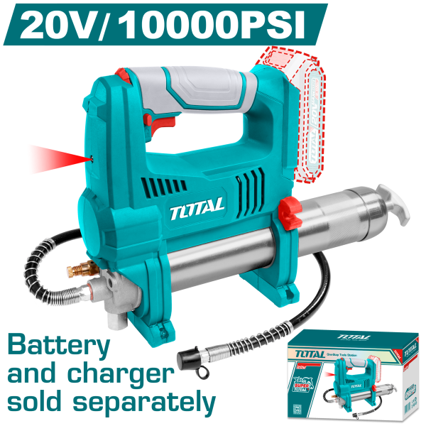 Յուղման ատրճանակ մարտկոցային 20Վ 10.000PSI TOTAL TGGLI2010