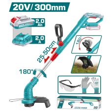 Խոտհնձիչ մարտկոցային 20Վ 300մմ (մարտկոցով, լիցքավորիչով, ձեռնոցներով, ակնոցով) TOTAL TGTLI20301