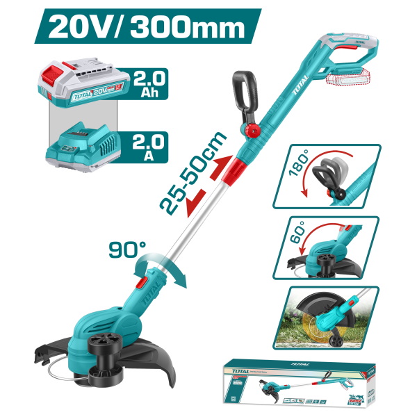 Խոտհնձիչ մարտկոցային 20Վ 300մմ (մարտկոցով, լիցքավորիչով) TOTAL TGTLI203285