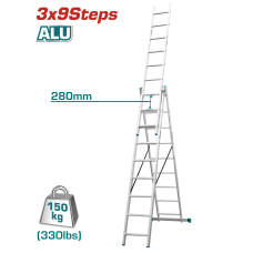 Եռամաս երկարացվող սանդուղք TOTAL THLAD03391