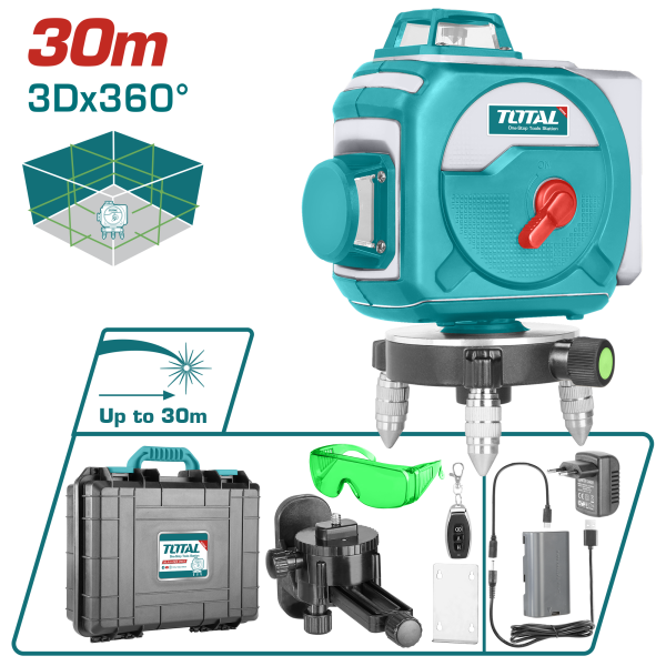 3D լազերային հարթաչափ կանաչ գծերով  5000mAh TOTAL TLL255267