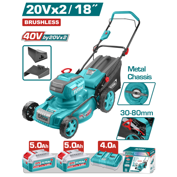 Խոտհնձիչ մարտկոցային 20Վ 30-80մմ (2 մարտկոցով, լիցքավորիչով) TOTAL TLMLI20186