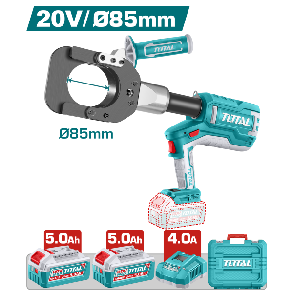 Հիդրավլիկ սեղմիչ գործիք 60KN 20V 4A 2 մարտկոցով TRCLI2005 Հիդրավլիկ սեղմիչ գործիք 60KN 20V 4A 2 մարտկոցով TRCLI2005