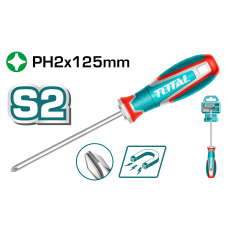 Պտուտակահան խաչաձև PH2*125մմ TOTAL TSDPH2125